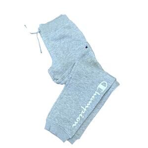 Champion Girls Heather Gray Script Logo Fleece Sweat Pant Joggers - Girls XL NWT